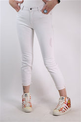 גינס סקיני לבן 7/8 - XS-S